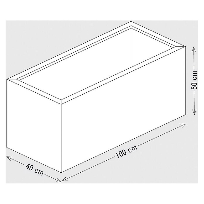Palatino Exlusive Line Pflanzgefäß (100 x 40 x 50 cm, Cortenstahl, Rotbraun)