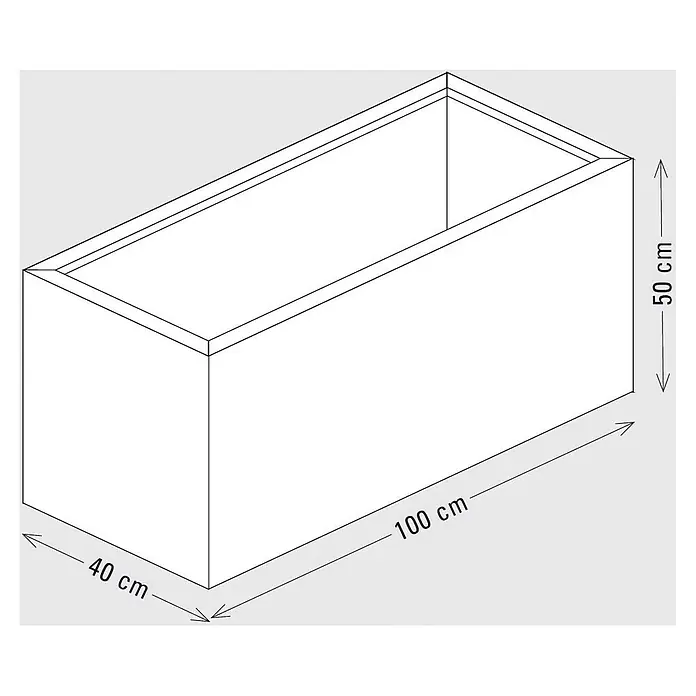 Palatino Exclusive Line Pflanzkasten Lotte - 100 x 40 x 50 cm, Cortenstahl, Rotbraun - Weißer rechteckiger Pflanzkübel, 100 cm lang, 40 cm breit, 50 cm hoch.