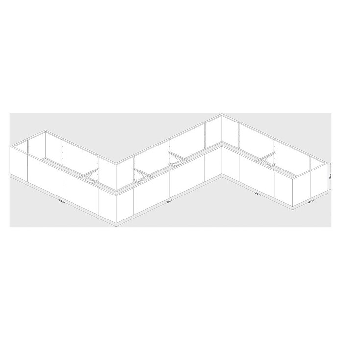 Palatino Hochbeet Urban S-Form (500 x 400 x 70 cm, Stahl, Rostbraun) | BAUHAUS