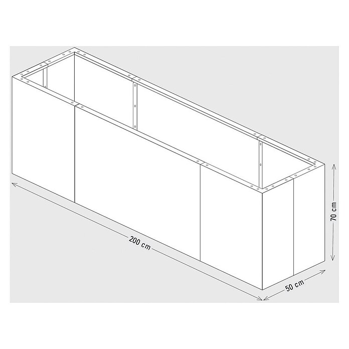 Palatino Hochbeet Urban (200 x 50 x 70 cm, Stahl, Rostrot) | BAUHAUS