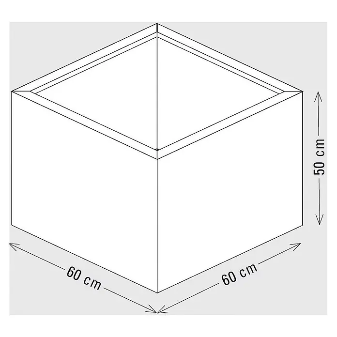 Palatino Exclusive Line Pflanzkasten Clara - 60 x 60 x 50 cm, Cortenstahl, Rotbraun - Quadratischer Behälter mit offener Oberseite, Maße 60x60x50 cm.