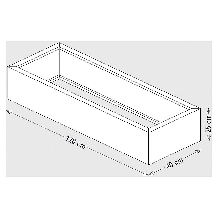 Palatino Exlusive Line Pflanzrahmen (120 x 40 x 25 cm, Cortenstahl)