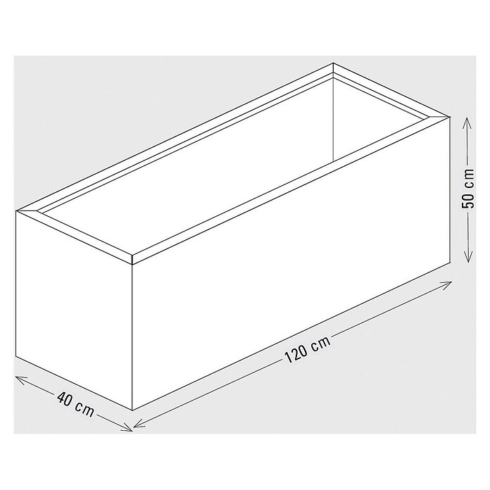 Palatino Exlusive Line Pflanzgefäß (120 x 40 x 50 cm, Cortenstahl, Rotbraun)