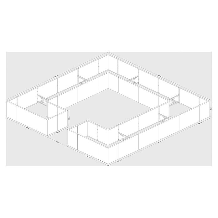 Palatino Hochbeet Urban C-Form (500 x 500 x 70 cm, Stahl, Rostbraun) | BAUHAUS