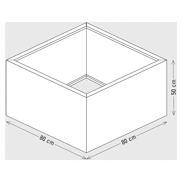 Palatino Exlusive Line Pflanzgefäß (80 x 80 x 50 cm, Cortenstahl, Rotbraun)