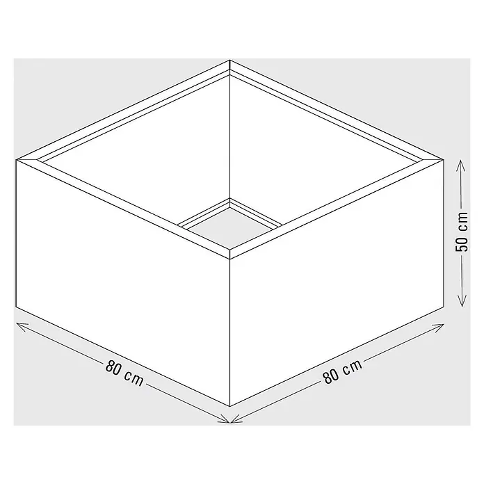 Palatino Exclusive Line Pflanzkasten Clara - 80 x 80 x 50 cm, Cortenstahl, Rotbraun - Quadratischer Pflanzkasten, Maße 80x80x50 cm.