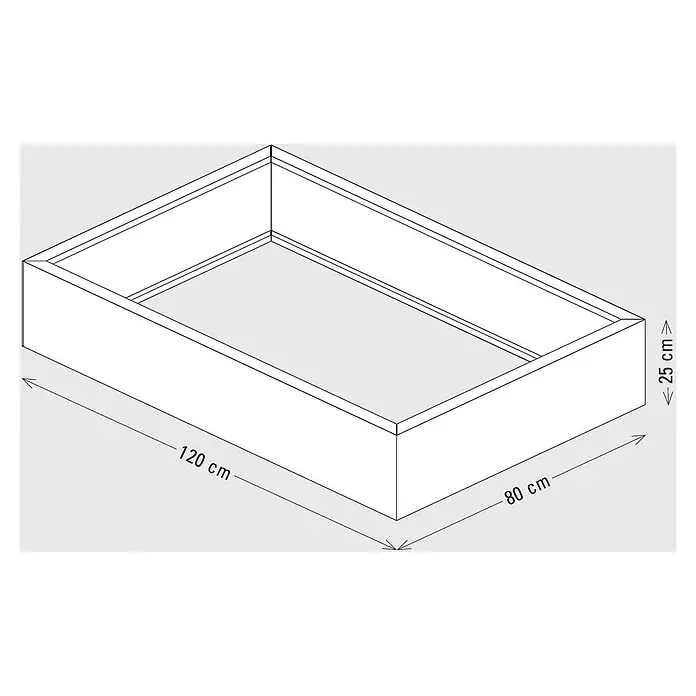 Palatino Exclusive Line Pflanzkasten Carlotta - Außenmaß (L x B x H): 120 x 80 x 25 cm, Metall, Rotbraun - Rechteckiges Hochbeet in Weiß, 120x80x25 cm.