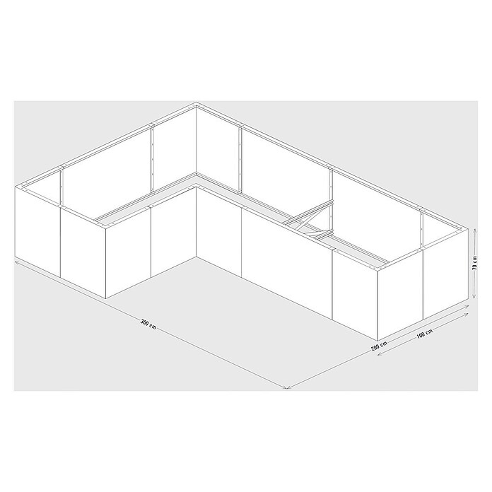 Palatino Hochbeet Urban L (300 x 200 x 70 cm, Cortenstahl, Rostbraun) | BAUHAUS