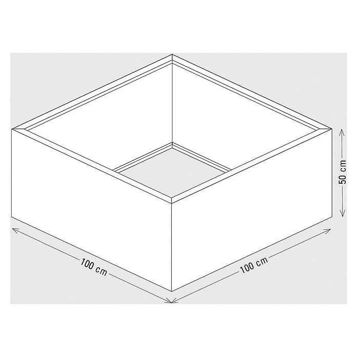 Palatino Exlusive Line Pflanzgefäß (100 x 100 x 50 cm, Cortenstahl, Rotbraun)