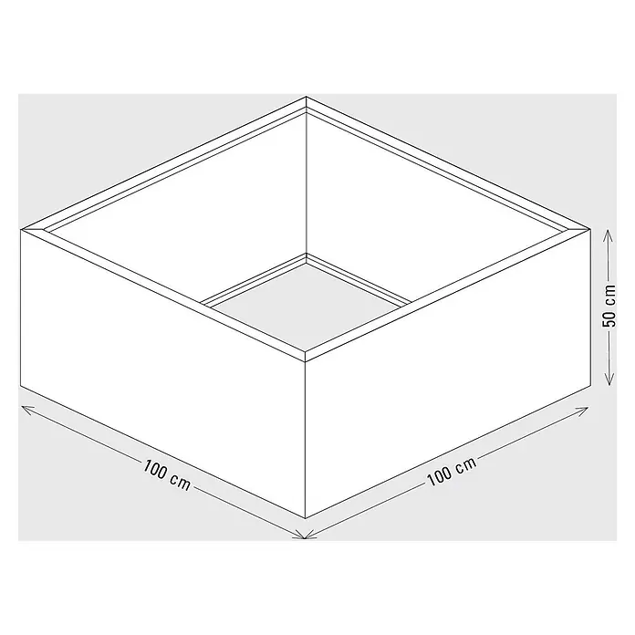 Palatino Exclusive Line Pflanzkasten Clara - 100 x 100 x 50 cm, Cortenstahl, Rotbraun - Weißes, quadratisches Hochbeet/Pflanzgefäß, 100 cm lang, 100 cm breit, 50 cm hoch.
