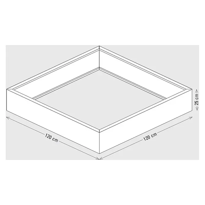 Palatino Exclusive Line Pflanzkasten Carlotta - Außenmaß (L x B x H): 120 x 120 x 25 cm, Metall, Rotbraun - Quadratischer Hochbeet-Rahmen mit den Maßen 120x120x25 cm.