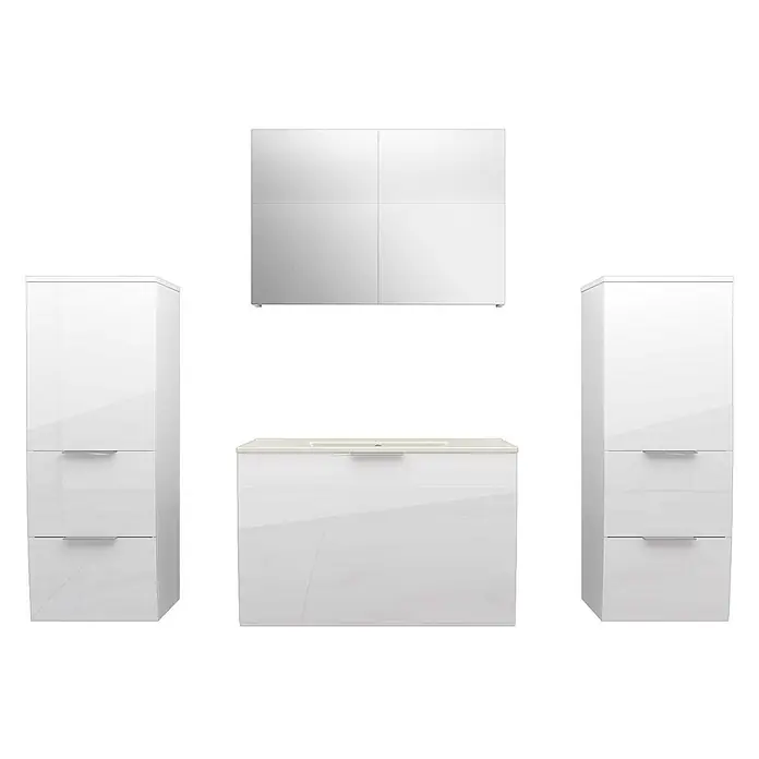 AcquaVapore Badmöbel-Set Fertigdusche Gently-1-B080-V3-F01 - Gesamtbreite Badmöbel: 46 cm