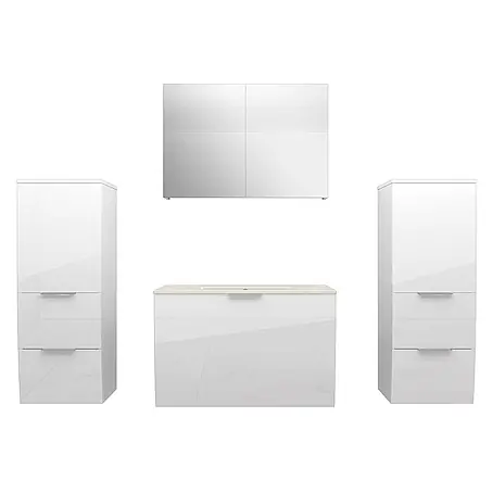 AcquaVapore  Badmöbel-Set Fertigdusche Gently-1-B080-V3-F01-LED