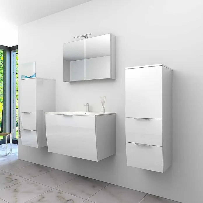 AcquaVapore Badmöbel-Set Fertigdusche Gently-1-B080-V3-F01 - Gesamtbreite Badmöbel: 46 cm