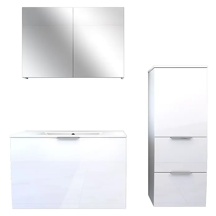 AcquaVapore Badmöbel-Set Fertigdusche Gently-1-B080-V2-R-F01 - Gesamtbreite Badmöbel: 46 cm