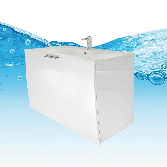 AcquaVapore Badmöbel-Set Fertigdusche Gently-1-B080-V2-L-F01-LED-EBox - Gesamtbreite Badmöbel: 46 cm