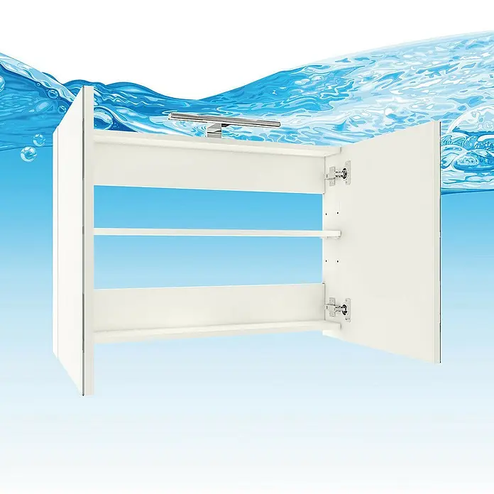 AcquaVapore Badmöbel-Set Fertigdusche Gently-1-B080-V2-L-F01-LED-EBox - Gesamtbreite Badmöbel: 46 cm