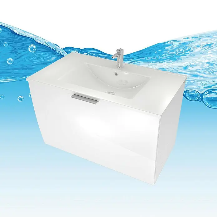 AcquaVapore Badmöbel-Set Fertigdusche Gently-1-B080-V2-L-F01-LED-EBox - Gesamtbreite Badmöbel: 46 cm
