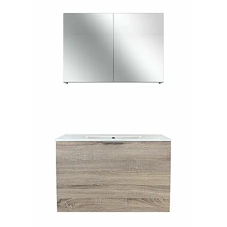 AcquaVapore  Badmöbel-Set Fertigdusche Gently-1-B080-V1-F0109-LED-EBox