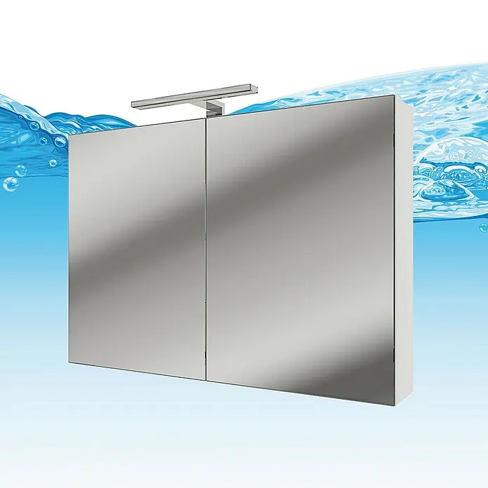 AcquaVapore Badmöbel-Set Fertigdusche Gently-1-B080-V2-L-F01-LED-EBox - Gesamtbreite Badmöbel: 46 cm