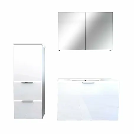 AcquaVapore  Badmöbel-Set Fertigdusche Gently-1-B080-V2-L-F01-LED-EBox