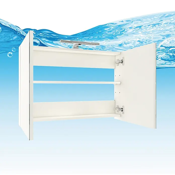 AcquaVapore Badmöbel-Set Fertigdusche Gently-1-B080-V2-R-F01 - Gesamtbreite Badmöbel: 46 cm