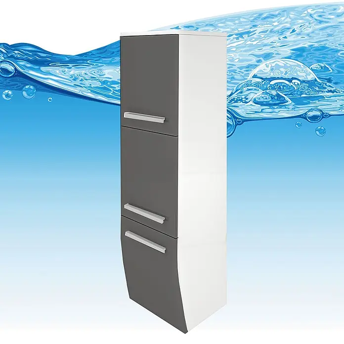 AcquaVapore Badmöbel-Set Fertigdusche Gently-3-B070-V2-R-F0102-LED - Gesamtbreite Badmöbel: 46 cm
