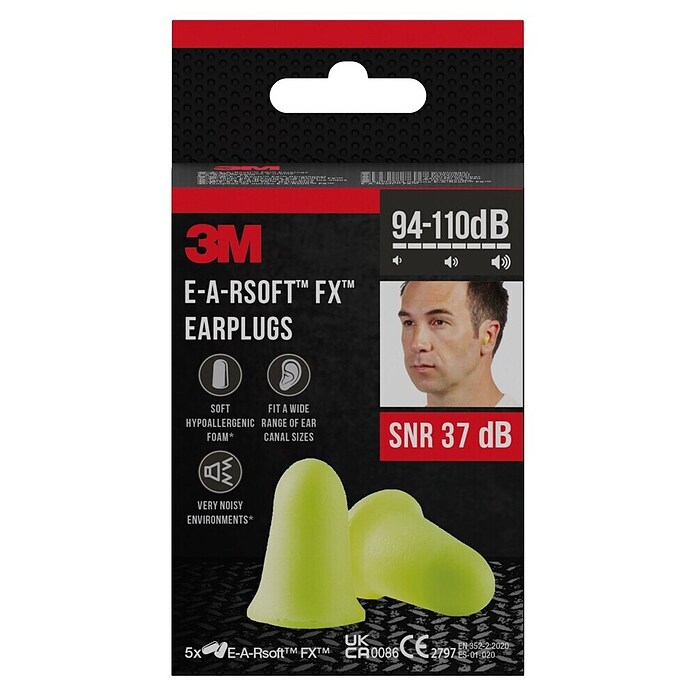 3M Gehörschutzstöpsel EarFXC5 (Kunststoff, Anzahl Paare: 5 Stk.) | BAUHAUS