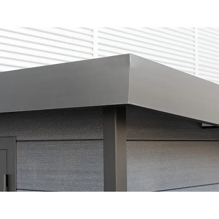 Linholm Gartenhaus Lignum 3737 - Außenmaß inkl. Dachüberstand (B x T): 408 x 406 cm, Grau/Anthrazit
