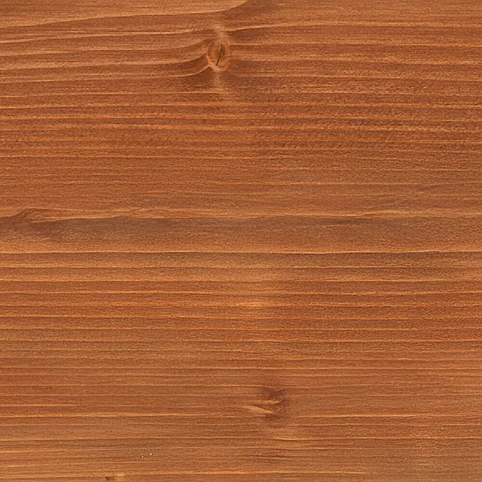 Osmo Dekorwachs - Mahagoni, 375 ml, Seidenmatt - Nahaufnahme einer Holzoberfläche mit natürlicher Maserung und Astlöchern, die die warme, rustikale Textur des Holzes hervorhebt.