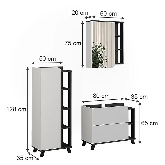 Vicco Badmöbel-Set - Weiß, Matt