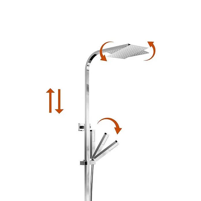 LOMAZOO Duschsystem LMZ-STERLING - Anzahl Strahlarten: 1 Stk., Matt