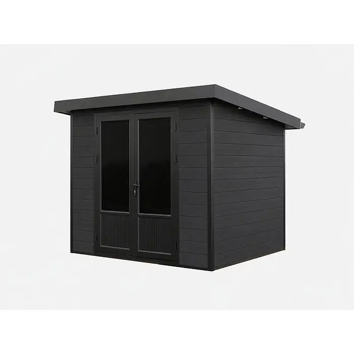 Linholm Gartenhaus Lignum 2420 - Außenmaß inkl. Dachüberstand (B x T): 280 x 235 cm, Grau/Anthrazit
