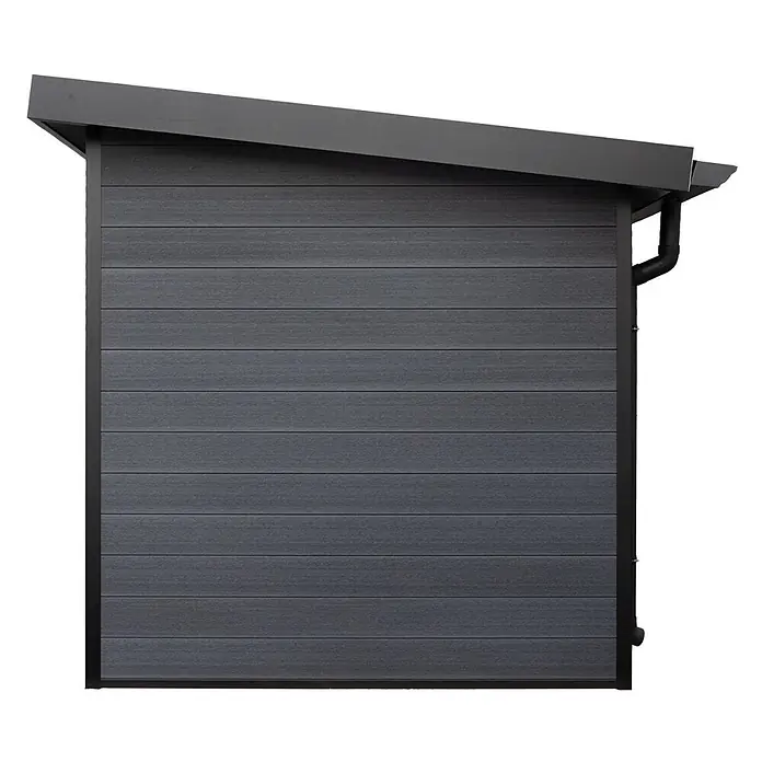 Linholm Gartenhaus Lignum 2420 - Außenmaß inkl. Dachüberstand (B x T): 280 x 235 cm, Grau/Anthrazit