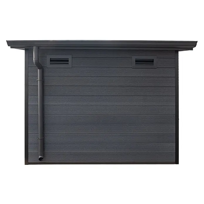 Linholm Gartenhaus Lignum 2420 - Außenmaß inkl. Dachüberstand (B x T): 280 x 235 cm, Grau/Anthrazit