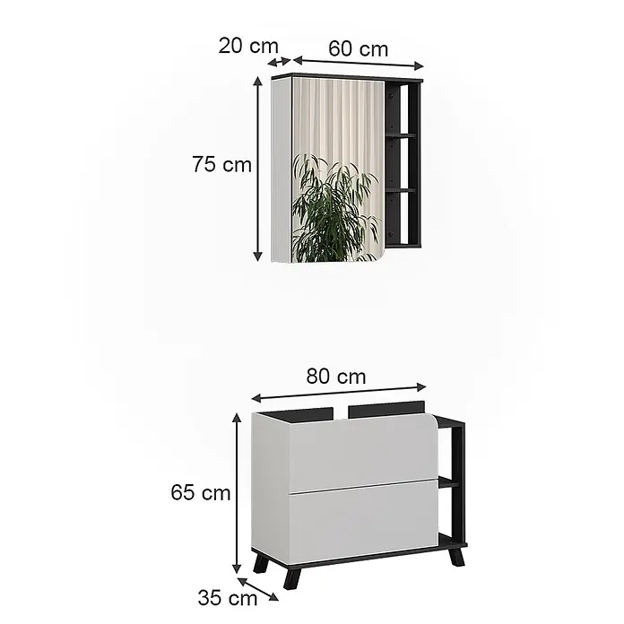 Vicco Badmöbel-Set - Weiß, Matt