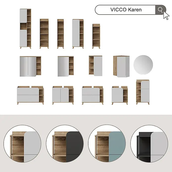 Vicco Badmöbel-Set - Weiß