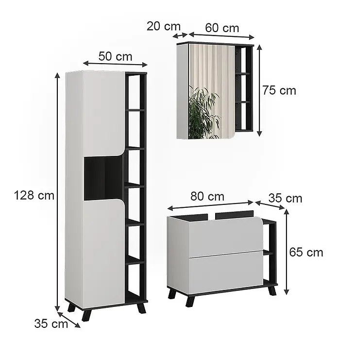 Vicco Badmöbel-Set - Weiß