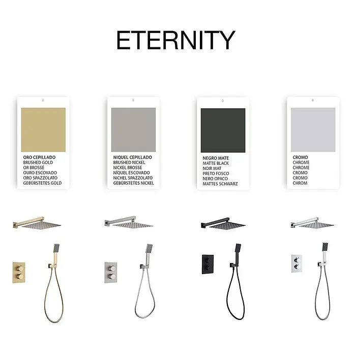 Poalgi UP-Brausethermostat ETERNITY - Quadratisch, Mattschwarz, Matt