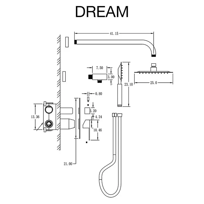 Poalgi UP-Brausearmatur DREAM - Mattschwarz, Matt