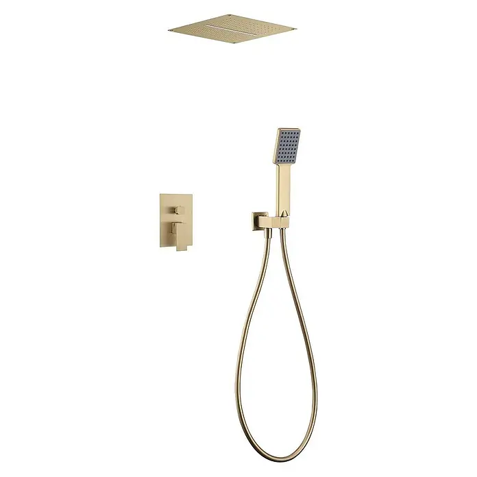Poalgi UP-Brausearmatur TRINITY - Gebürstetes Gold, Seidenmatt