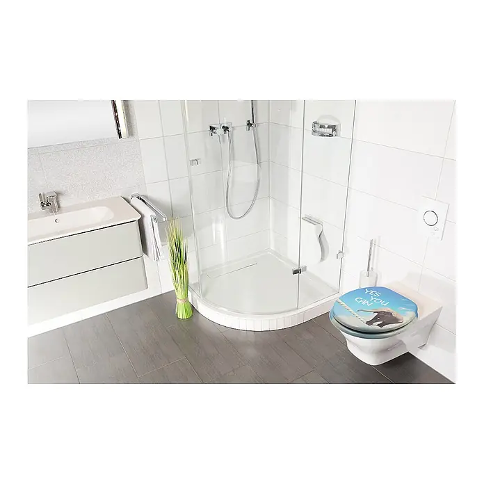 SANILO WC-Sitz Yes you can mit Schnellverschluss - MDF, Blau, Mit Absenkautomatik