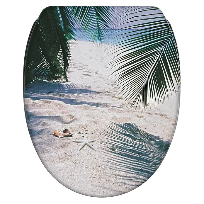 SANILO WC-Sitz Beach mit Schnellverschluss - MDF, Beige, Mit Absenkautomatik