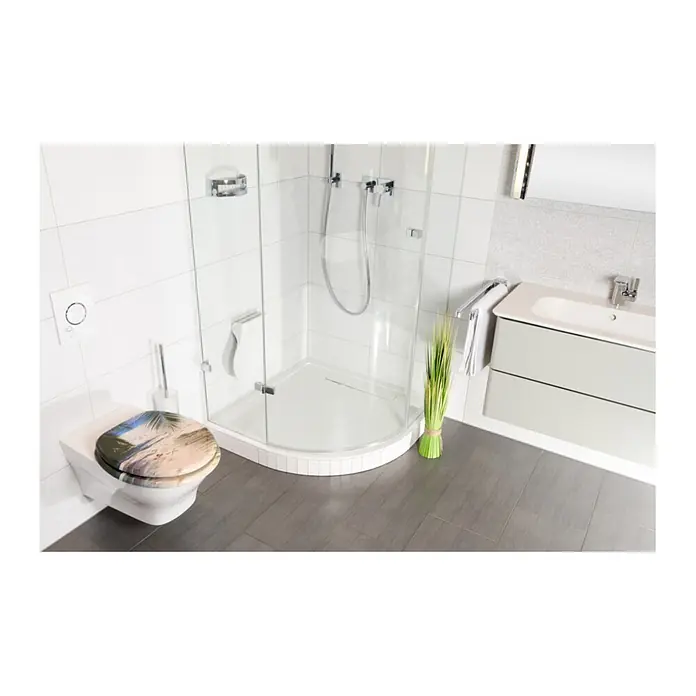 SANILO WC-Sitz Beach mit Schnellverschluss - MDF, Beige, Mit Absenkautomatik