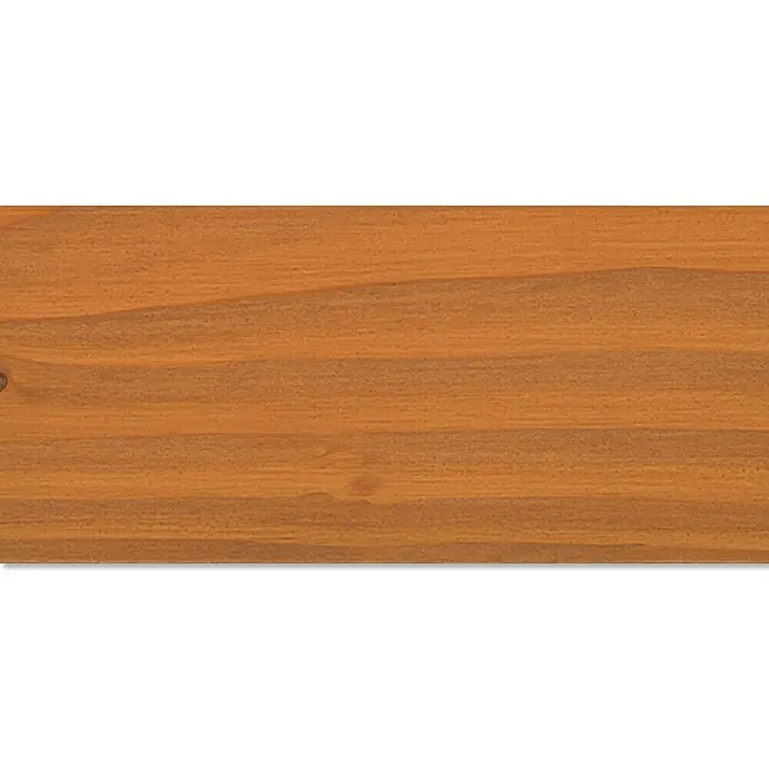 Osmo Douglasien-Öl 004 - Naturgetönt, Transparent, 750 ml, Seidenmatt - Nahaufnahme eines warmen, honigfarbenen Holzstücks, das die natürliche Maserung und die Textur des Holzes hervorhebt.