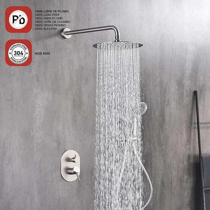 Poalgi UP-Brausearmatur SOUL - Gebürstetes Nickel, Seidenmatt