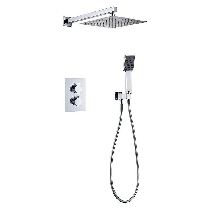 Poalgi UP-Brausethermostat ETERNITY - Quadratisch, Chrom, Glänzend