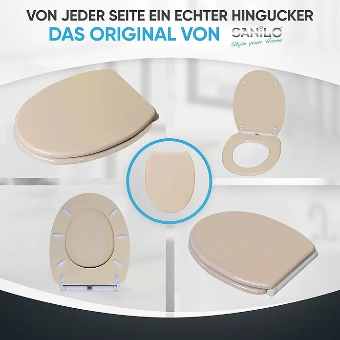 SANILO WC-Sitz Bahamabeige mit Schnellverschluss - MDF, Beige, Mit Absenkautomatik