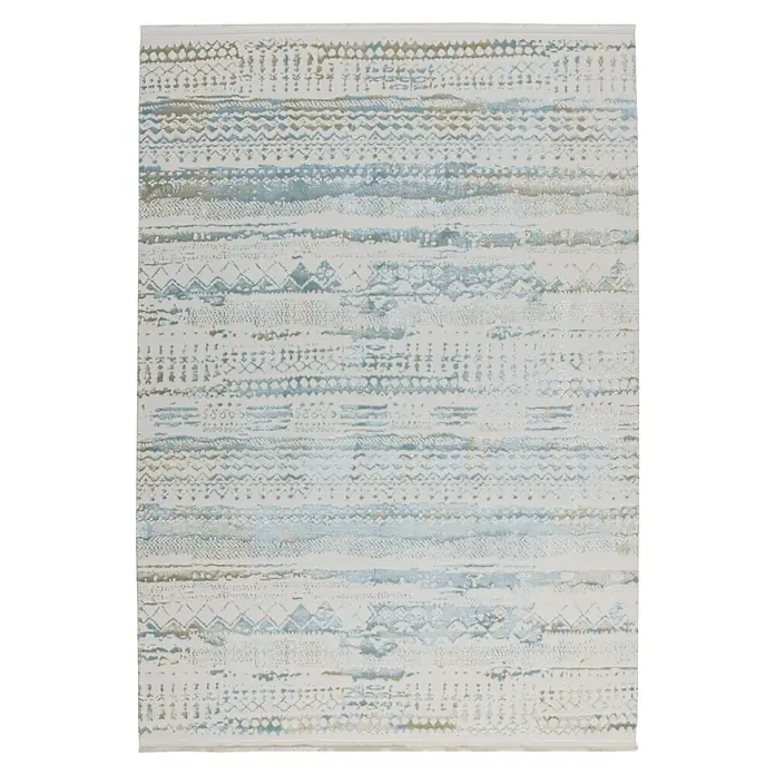 Kayoom Kurzflorteppich Queen 200 - Hellblau, 150 x 80 cm, 70 % Modacryl, 30 % Polyamid - Draufsicht