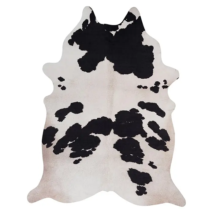 Kayoom Kunstfell Sanari 200 - Schwarz/Weiß, 190 x 155 cm, 100 % Polyester - Draufsicht